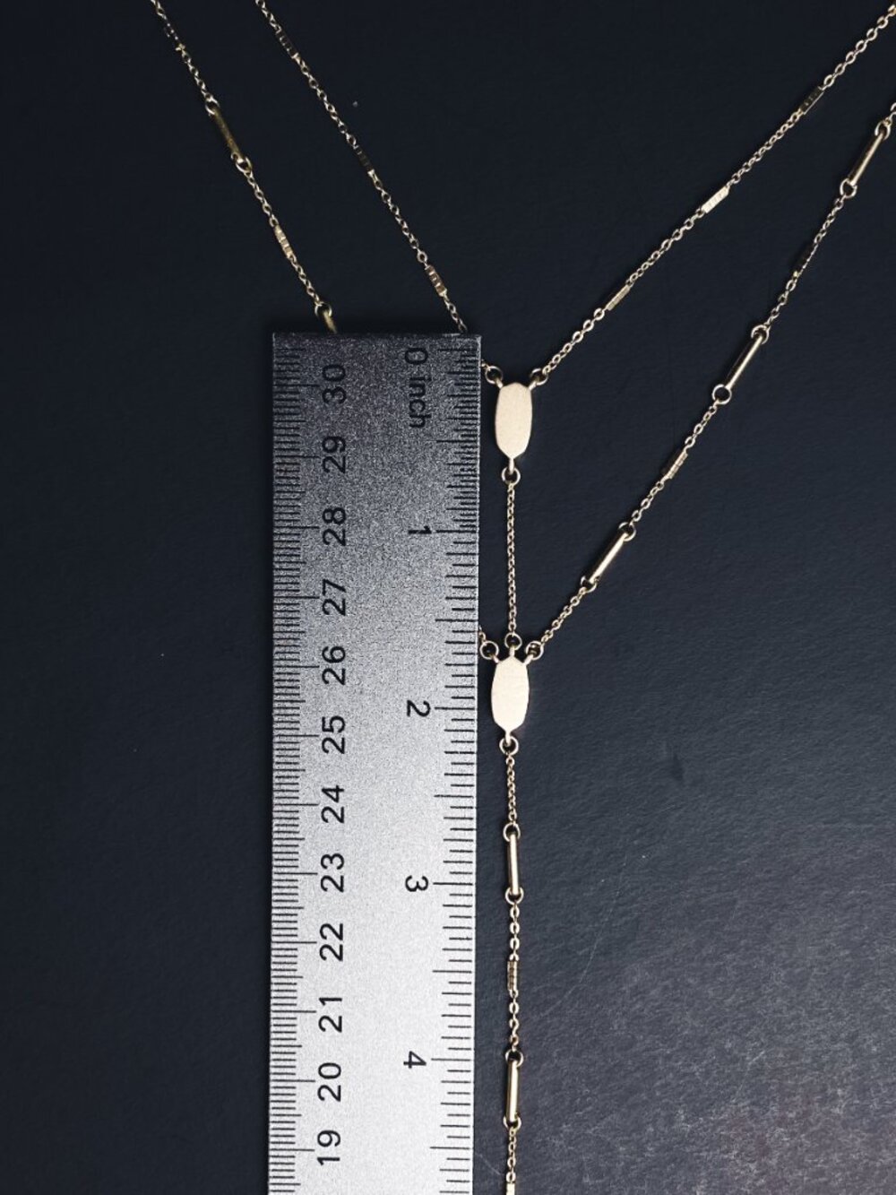 Kendra Scott Adelia Gold Tone Dainty Minimalist Double Chain Y Drop Necklace - Picture 12 of 12